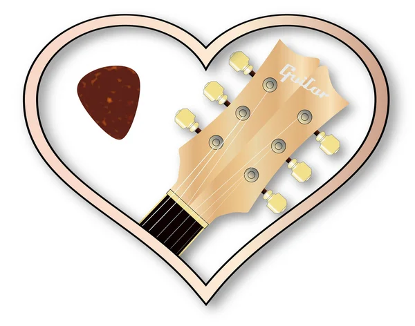 Guitarra Amor — Vetor de Stock