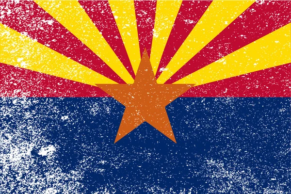 Arizona State flagga Grunge — Stock vektor