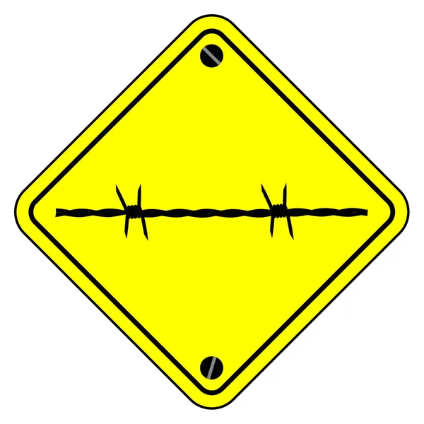 Warnschild Stacheldraht — Stockvektor