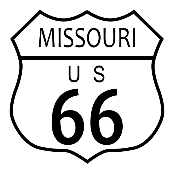 La route 66 missouri — Vettoriale Stock