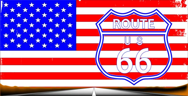 Route 66 vlajka — Stockový vektor