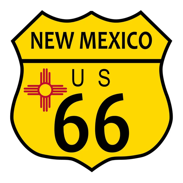 Route 66 New Mexico Flag — Stock Vector