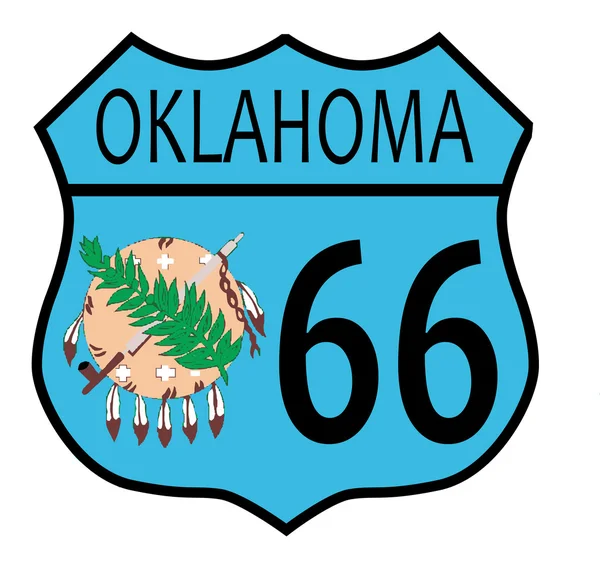 Route 66 Oklahoma sign and Flag — Stock Vector
