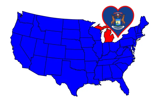 Estado de Michigan —  Vetores de Stock