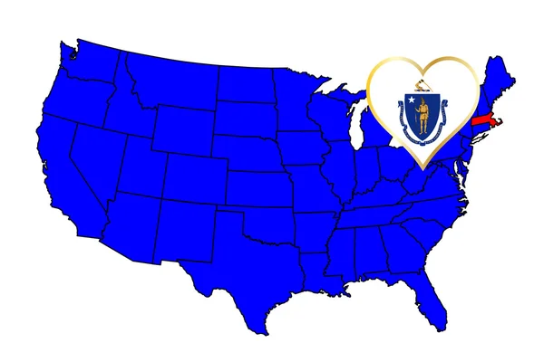 Massachusetts eyalet — Stok Vektör