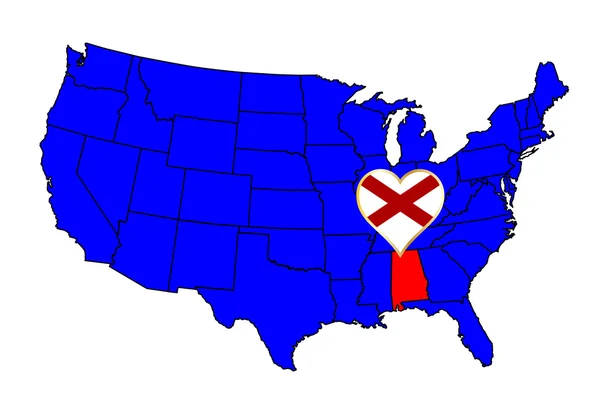 Estado do Alabama —  Vetores de Stock