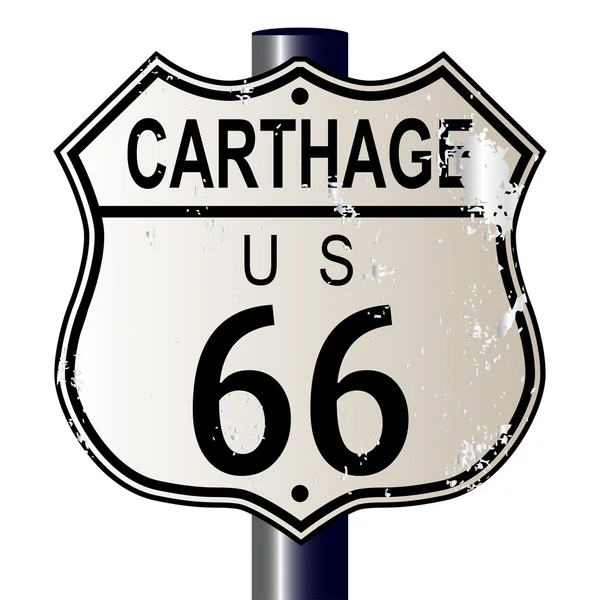 Autobahnschild Karthago Route 66 — Stockvektor