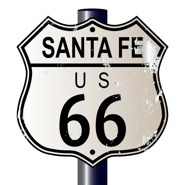 Segno della strada principale di Santa Fe Route 66 — Vettoriale Stock