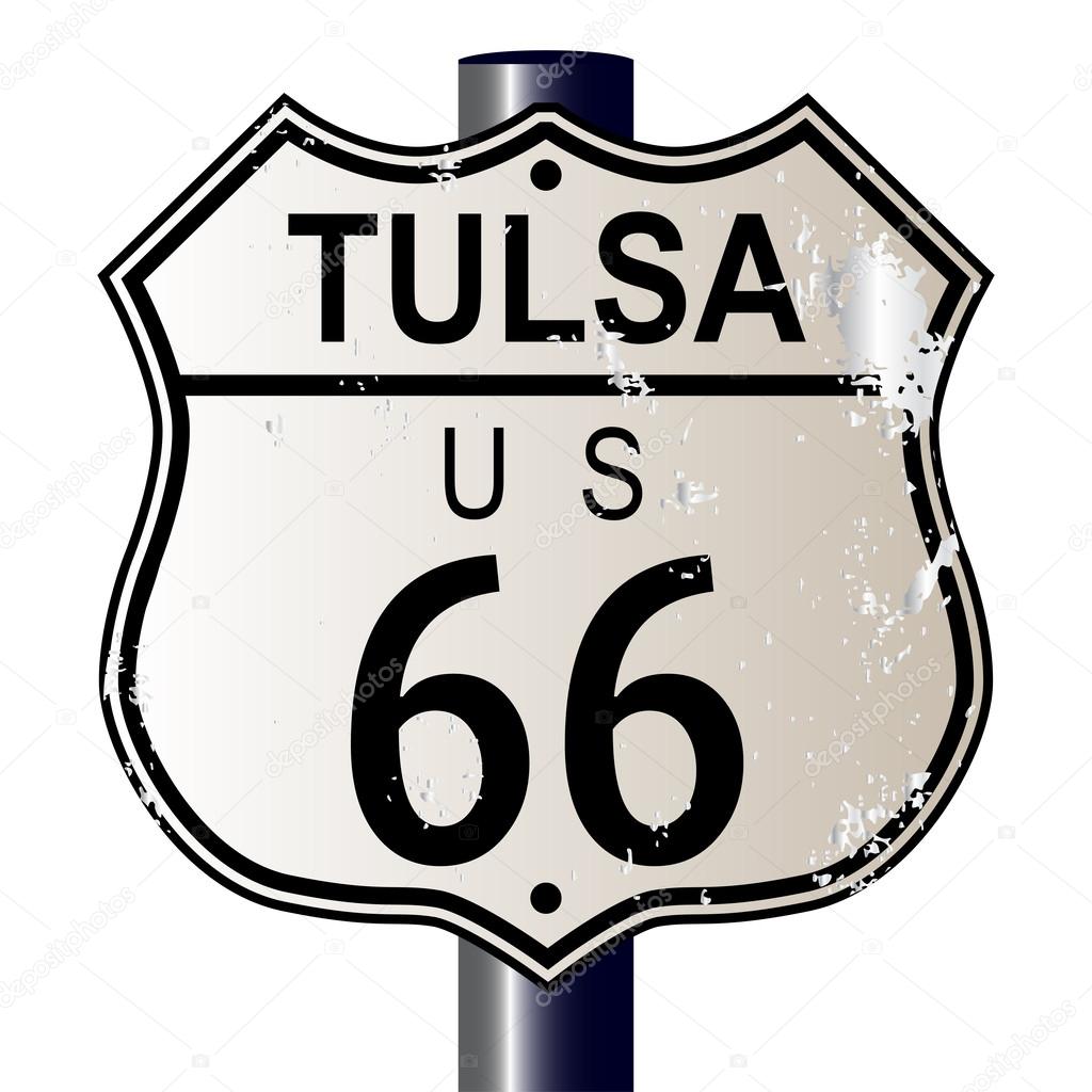 Tulsa Route 66 Highway Sign