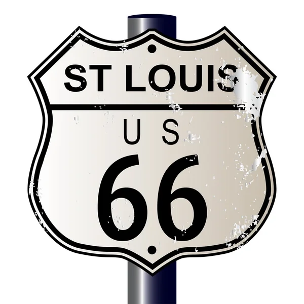 St Louis Route 66 sinal —  Vetores de Stock