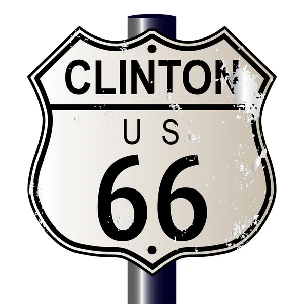 Wegweiser zur Clinton Route 66 — Stockvektor
