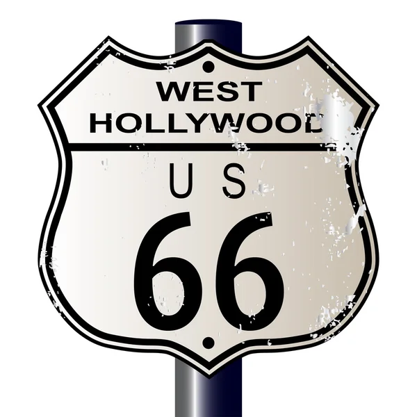 West Hollywood Route 66 Schild — Stockvektor