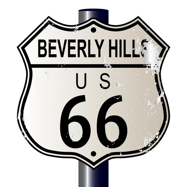 Beverly Hills Route 66 teken — Stockvector