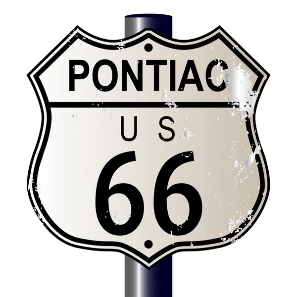 Pontiac Route 66 Sign — Stock Vector