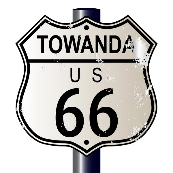 Segnale Towanda Route 66 — Vettoriale Stock