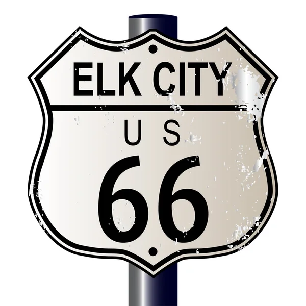 Elk City Route 66 znak — Wektor stockowy