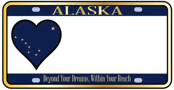 Placa de matrícula del estado de Alaska — Archivo Imágenes Vectoriales