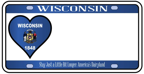 Wisconsin State License Plate — Stock vektor