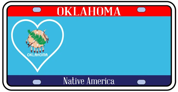 Placa de licencia del estado de Oklahoma — Archivo Imágenes Vectoriales