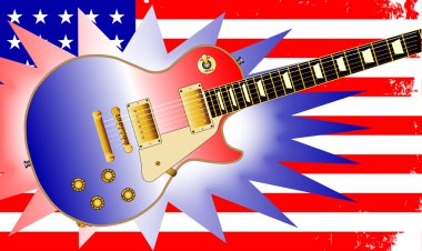 Amerikan gitar ve bayrak