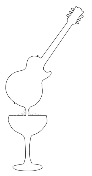 Винная гитара — стоковый вектор