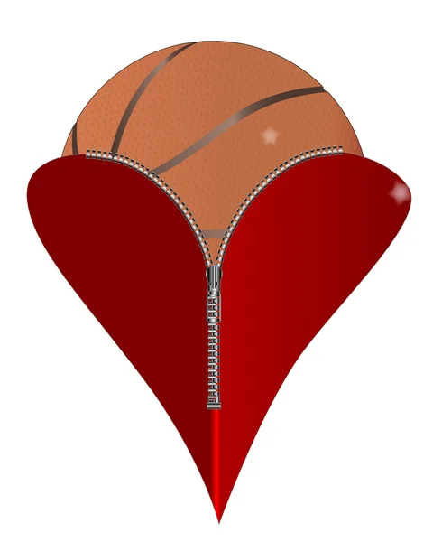 Aşk basketbol — Stok Vektör
