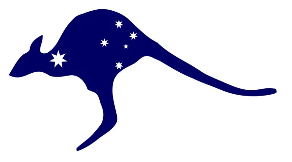 Kangaroo With Flag Stars — Stock Vector