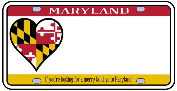 Maryland License Plate — Stock Vector