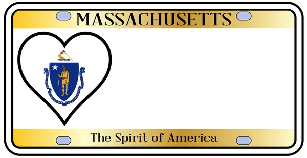 Plaque d'immatriculation Massachusetts — Image vectorielle