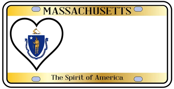 Massachusetts License Plate — Stock Vector