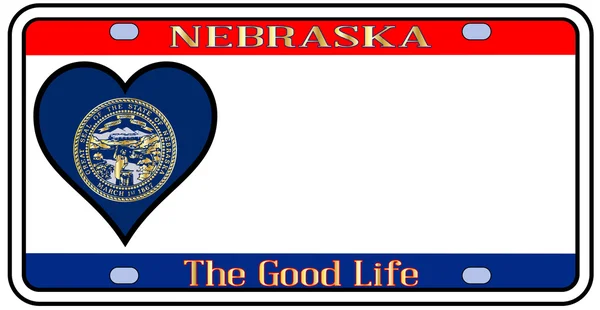 Nebraska License Plate — Stock Vector