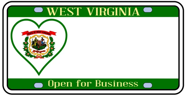 West Virginia License Plate — Stock Vector