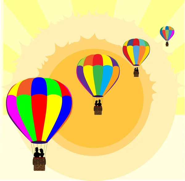 Globos de aire caliente — Vector de stock