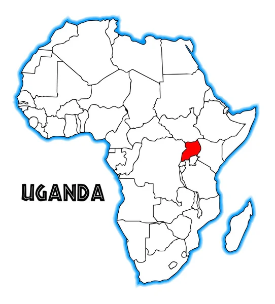 Uganda — Stockový vektor
