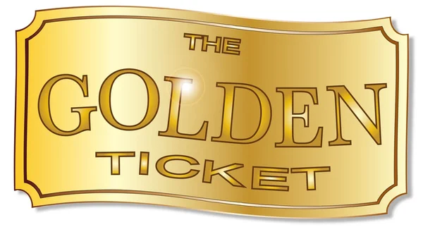 Das goldene Ticket — Stockvektor