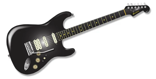 Guitarra negra sólida — Vector de stock