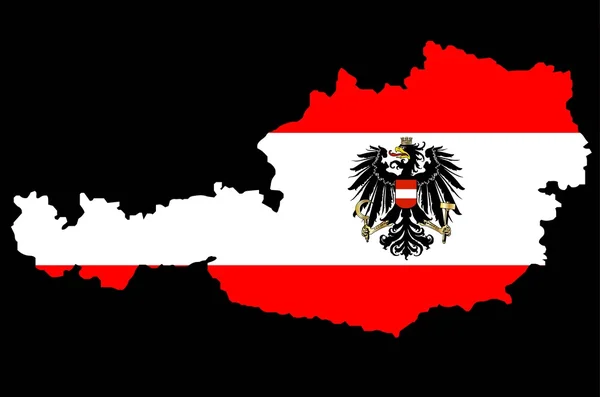 Bandiera austriaca e mappa — Vettoriale Stock