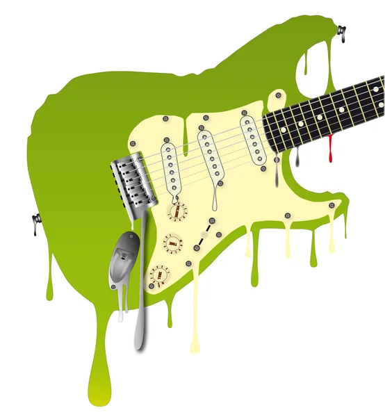 Melting Guitar — Stock Vector