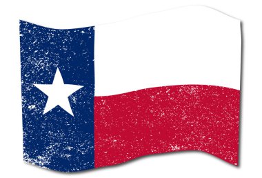 Texas devlet bayrağı sallayarak.