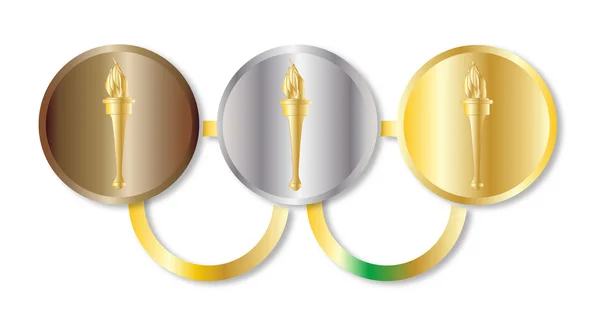 Medaille Olympische ringen — Stockvector