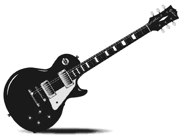 Half Tone elektrische gitaar — Stockvector