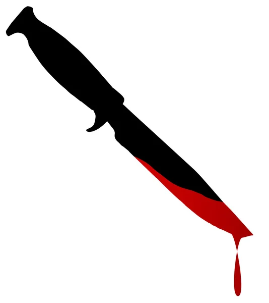 Cuchillo Bowie ensangrentado — Vector de stock