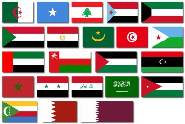 Flags of the Arab League clipart