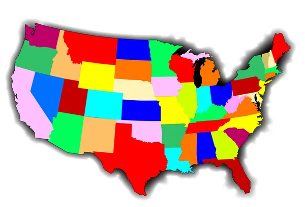 Mapa de Patchwork Estados Unidos — Vector de stock