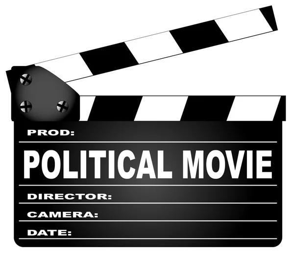 Clapperboard película política — Vector de stock