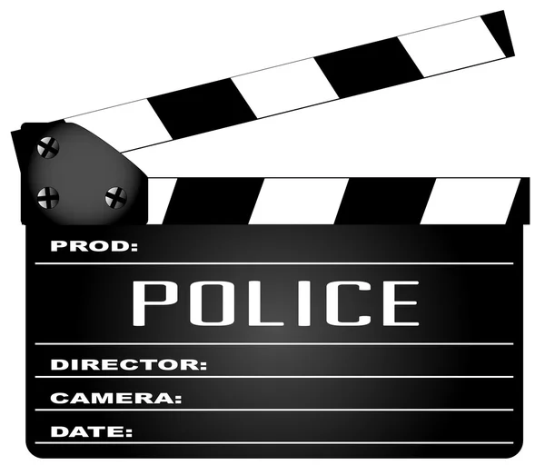 Politie Filmklapper — Stockvector