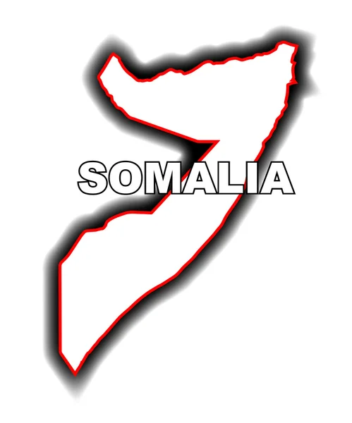 Карта Сомали на карте — стоковый вектор