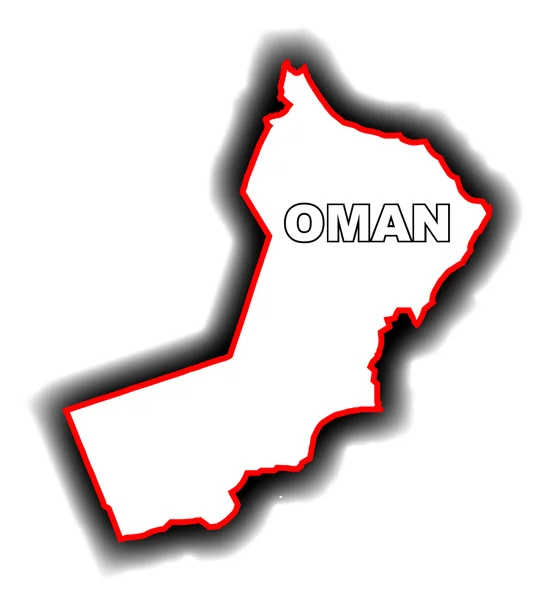 Peta garis luar Oman - Stok Vektor