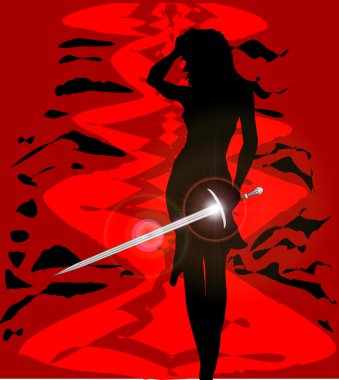 Woman With Sword clipart