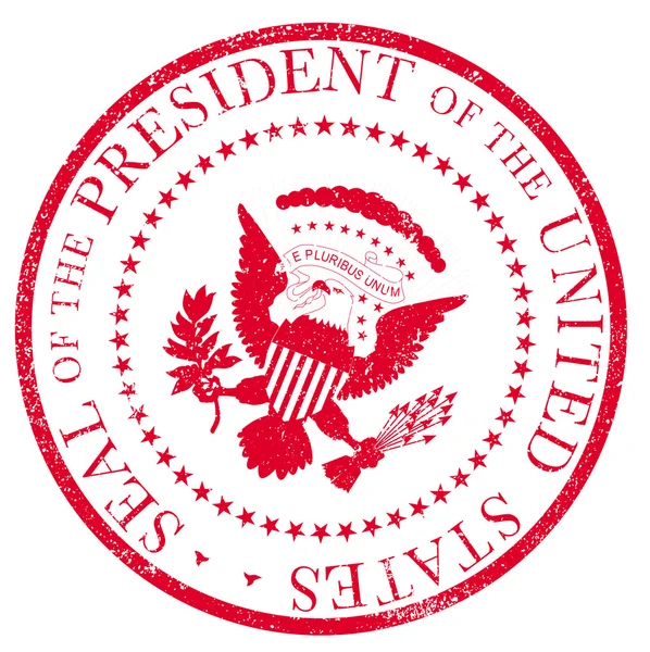 Presedent Seal Ruber Stamp — Stock Vector